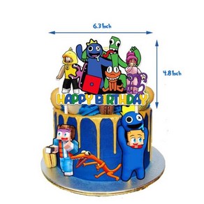 레인보우 프렌즈 생일 파티 장식 만화 라텍스 풍선 세트 일회용 식기 배너 어린이 용품, 25 1pc big cake cad