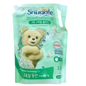 스너글 그린 스파클 플러스 섬유유연제 리필, 2.6L, 1개