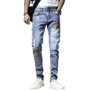 남자 데미지 데님 팬츠 자수 청바지 스판 조거팬츠 Men's jeans 뉴타임즈 W673U099