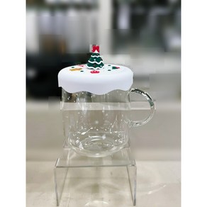 [MODERN HOUSE 중계점] XMAS 메리티파티 실리콘뚜껑 내열 유리머그 (트리) 540ml GA9124024, 1개, 믹스