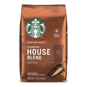 Stabucks 스타벅스 미디엄 로스트 홀빈 커피 하우스 블렌드 1봉지(12온스), 340g, 1개