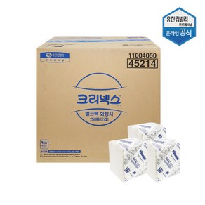 크리넥스 45214 벌크팩 화장지 냅킨 250매(2겹) 60밴드 15000매, 흰색, 1세트, 15000개