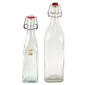 보니토 사각 스윙병 500ml 1000ml 오일 소스 양념 유리 병 보관 밀폐 용기 통 드레싱, 1개