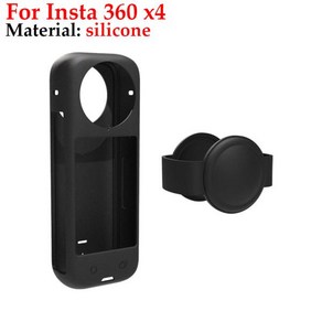 실리콘 렌즈 캡 보호 커버 Insta360 X4 파노라마 액션 카메라와 호환 가능, 01 BlackPotective Case, 한개옵션1