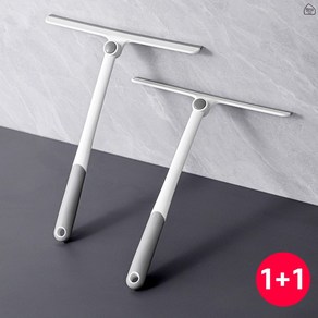 [1+1] 회전형 롱 스퀴지 물기 제거 유리창 청소 유리닦이, 화이트, 2개