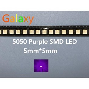 100PCS 5050 LED SMD 자주색 UV 칩 표면 산 20mA 매우 밝은 발광 다이오드 LED SMT 구슬 램프 빛 DIY 연습, 100개