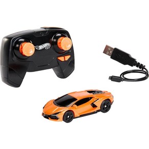 Hot Wheels RC 장난감 자동차 원격 제어 람보르기니 레부엘토 1:64 스케일 USB 케이블로 충전 터보 부스트가 있는 레이스 및 스턴트 온 오프 트랙, Hot Wheels RC 장난감 자동차, 원격 제어 람