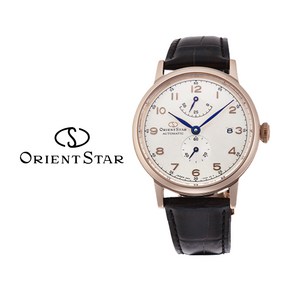 오리엔트 스타 ORIENT STAR 클래식 헤리티지 고딕 오토매틱 골드 남자 가죽 손목시계 RK-AW0003S