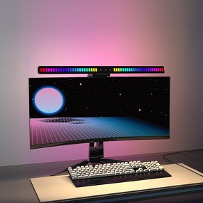 모어뷰 모니터 블루라이트차단 LED조명 RGB 2중 무드등 42cm WZ-TB300SESB, 블랙, 1개