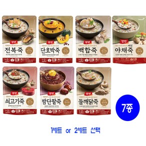 동원 양반죽 7종 세트(전복죽+야채죽+소고기죽+백합죽+들깨닭죽+호박죽+밤단팥죽)