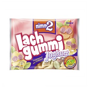 Stock Nimm2 Lach Gummi Joghut 스톡 독일 님투 비타민함유 요거트 스마일 구미 젤리 스낵 간식 200g 4팩, 4개