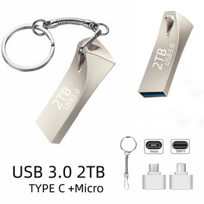 USB 3.0 고속 플래시 메모리 디스크 대용량 2TB, 1개, 2000GB