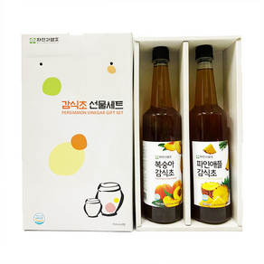 자연과발효 3년숙성 복숭아 파인애플 석류 감식초 750ml 2병 세트, 파인애플 감식초, 복숭아 감식초, 2개