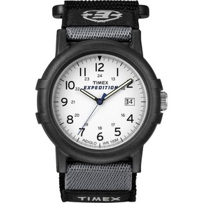 Timex 남성용 익스페디션 캠퍼 시계 아날로그 쿼츠 블랙/화이트 T49713