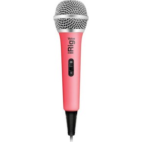 IK 멀티미디어 iRig Voice 노래방 마이크 휴대용 이 열가소성 플라스틱 3.5mm 잭 온/오프 스위치 헤드폰 출력 아이폰 아이패드 iPod touch Andoid 장치, Pink, 1개