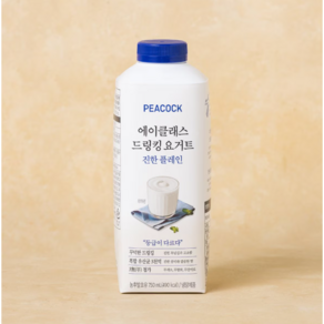 피코크 에이클래스 드링킹 요거트 진한플레인 무가당, 750ml, 3개