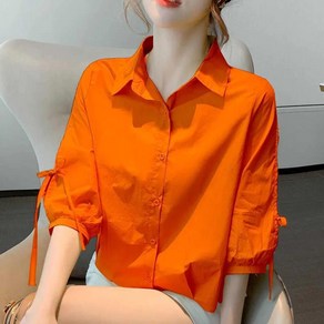 숏 슬리브 셔츠 women's short-sleeved shirt 하늘비즈 A10 J640P214