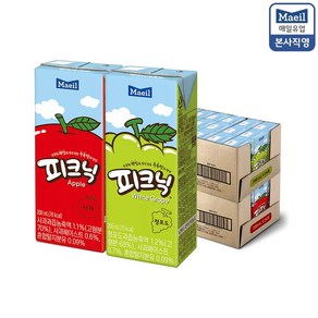 매일유업 피크닉 사과 200ml 24팩 + 피크닉 청포도 200ml 24팩, 240개