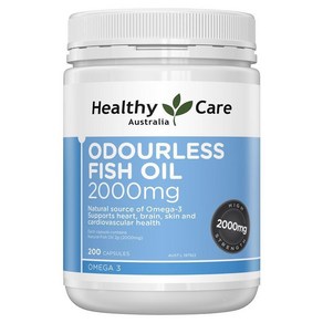 Healthy Cae 헬시케어 오더리스 피쉬 오일 2000mg 오메가3 200캡슐, 1개, 200정