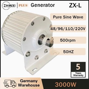 ZHENXI 5000W 5KW 발전기 48V 96V 저속 3상 기어리스 영구 자석 AC 물 보존 및 풍력 발전용 전기 터빈용 가정용 풍차 디젤 엔진 사용 전력 자기 다이나모 수력, 1개