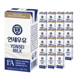 연세우유 멸균 흰우유, 190ml, 24개