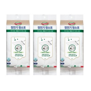 3M 스카치브라이트 정전기 청소포 대형 리필 30매 x 3개 (30매 추가증정) 기획세트