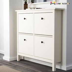 [이케아 직수입] HEMNES 4칸 신발장/신발정리/신발보관, 색상:화이트 201.612.09, 상세 설명 참조