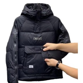 JoYouth 빅사이즈 남성 아노락 패딩 캐주얼 오버핏 두꺼운 남자 무지 후드 다운 상의 Anorak padding KB0796