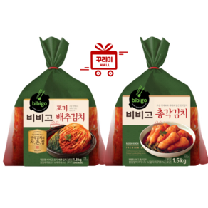 (꾸리미) 비비고 김치 2종 (포기배추김치 1.8kg + 총각김치 1.5kg)+ 꾸리미물티슈, 1세트, 3.3kg