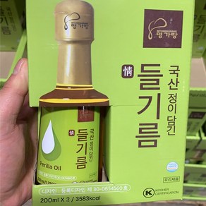 명가랑 국내산 들기름 200ml x 2개