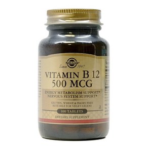 솔가 비타민 B12 500 mcg 100타블렛, 100정, 1개