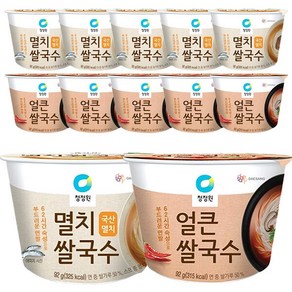 종가집 멸치 컵쌀국수 92G 6개+종가집 얼큰 컵쌀국수 92G 6개, 1세트