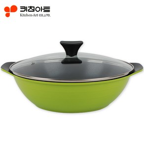 키친아트 통주물 멀티웍 볶음팬 전골냄비 궁중팬, 멀티웍28cm-그린, 그린, 1개