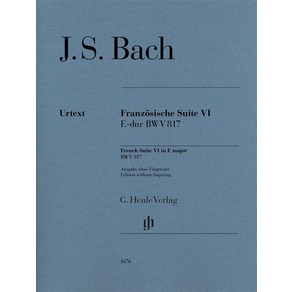 바흐 프랑스 조곡 No 6 in E Majo BWV 817 (핑거링 없음) (HN 1676), 바흐 프랑스 조곡 No 6 in E Majo, B.., 바흐(저), 마스트미디어, 바흐 저