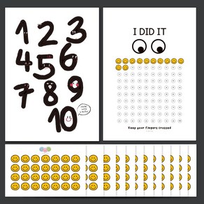 풀필 감성 유니크 포스터 습관체크 목표달성 루틴 챌린지 위클리 플래너 챌린지 100일 B4 사이즈 칭찬스티커판 칭찬스티커 세트, 02_럽럽럽, 3세트