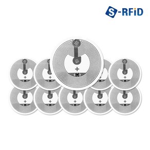 현승 NFC 태그 인레이 투명 스티커 칩 라벨 안테나 25mm 10개 세트, 원형 NFC 스티커 태그 세트(No.216)