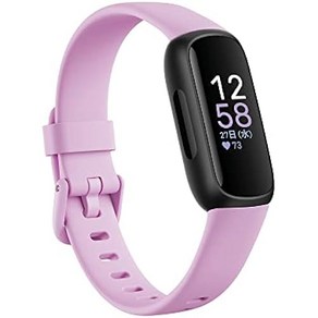 Fitbit Inspie 3 Fitness Tacke – 스트레스 관리 운동 강도 및 수면 추적을 통한 고급 건강 통찰력 24/7 심박수 소형 대형 클래식 밴드 포함 -, Lilac Bliss/Black, A