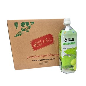 청포도 음료베이스 스위트코리아, 1L, 12개