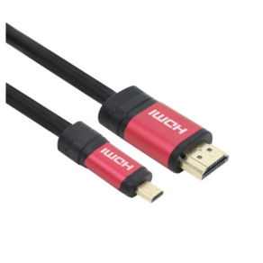 넥시 레드 메탈 MICRO HDMI V2.0 모니터 케이블, 1개, 3m.