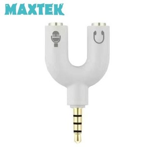 [MAXTEK] 3.5 스테레오 to 3.5 스테레오 M/F2 변환젠더 PC이어셋 → 헤드셋 Y형 변환 MT026 [화이트], 1개