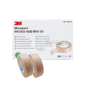 3M 쓰리엠 의료용 테이프 마이크로포 1533-0 1팩 24롤, 1세트