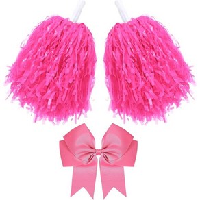 치어리더 폼폼 3Pcs 10 in Cheeleading Pomps and Lage Cheeleade Haibow fo Gil CheePomps 치어리딩 액세서리, Pink, Classic, 1개