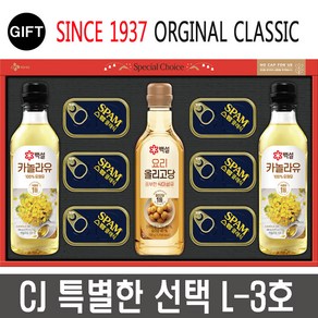 [스팸선물] 특별한선택 L-3호 선물세트/명절선물/알뜰/스팸식용유올리고당세트+선물용 가방, 1세트