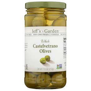 Jeff's Natuals Whole Castelvetano Olives 7.5 oz Jeff's Natuals 전체 카스텔베트라노 올리브 7.5온스, 212g, 1개