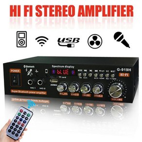 오디오 앰프 가정용 파워 G919H HIFI 블루투스 50 서브우퍼 스피커 FM USB 1000W 220V 110V, [05] G919H EU Plug