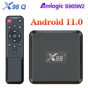 X98Q 스마트 TV 박스 안드로이드 11 Amlogic S905W2 쿼드 코어 듀얼 Wifi TV 박스 4K HD AV1 미디어 플레이어 2GB 16GB 셋톱 박스 1GB 8GB, 1GB/8GB, 1개