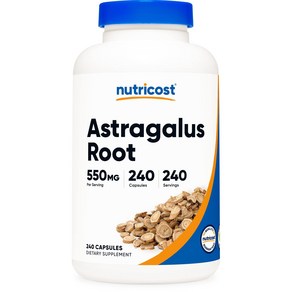 Nuticost Astagalus Capsules 550mg 240 Vegetaian Capsules - Non-GMO and Gluten Fee Nuticost 황기, 1개, 240정