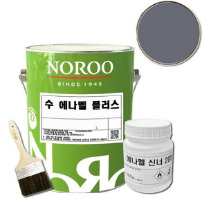 노루페인트 수 에나멜 철재 목재 페인트 희석제세트 기존색상, 1세트, 유광 회색, 1L