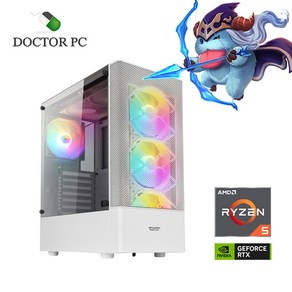 닥터PC 게이밍컴퓨터 고사양 조립PC 데스크탑 본체, 화이트, 고사양게이밍1번, 500GB, 32GB, WIN11 Home