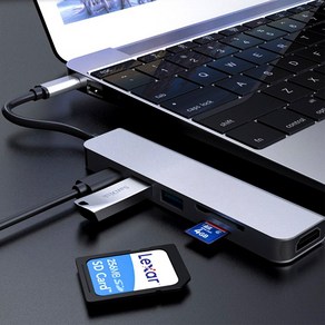 쏘 USB C 타입 충전 허브 HDMI 젠더 카드리더기 맥북 프로 노트북 6in1